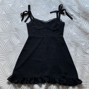 Fit and flare dress with tie straps